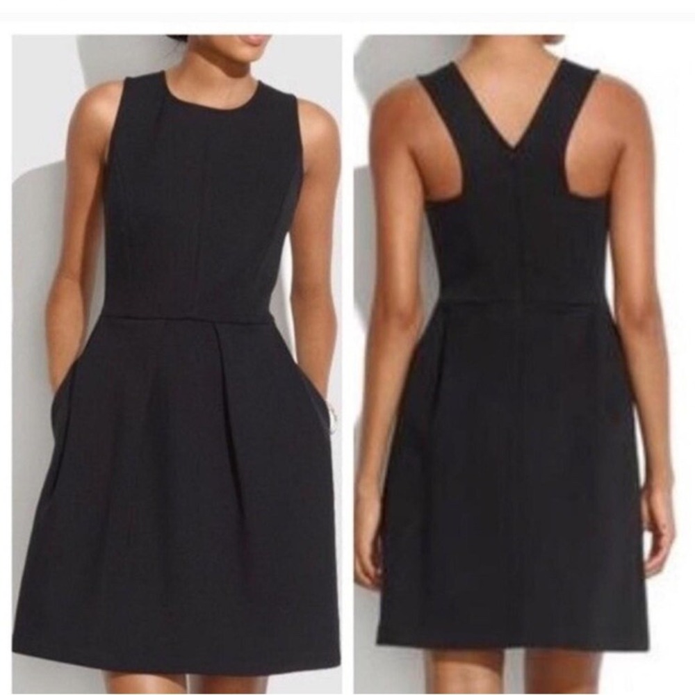 Madewell Womens Black Sleeveless Sheath Dress Pockets Size 12 08738